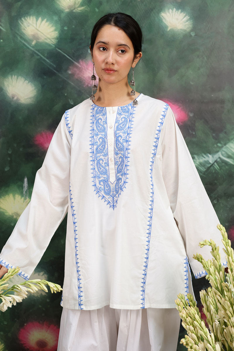 Azure Embroidered Kurti