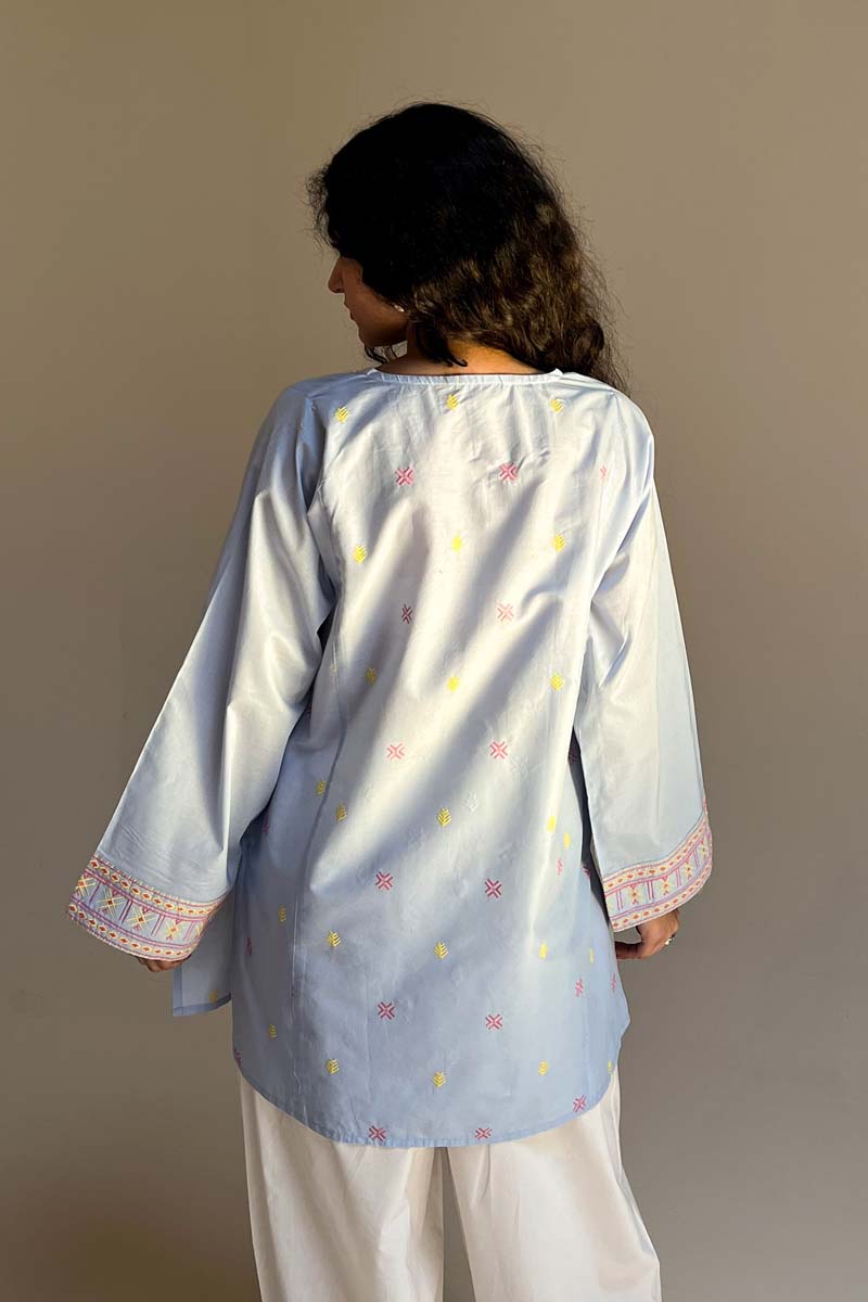 Lemon Blush Embroidered Kurti