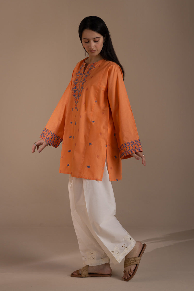 Lemon Blush Embroidered Kurti