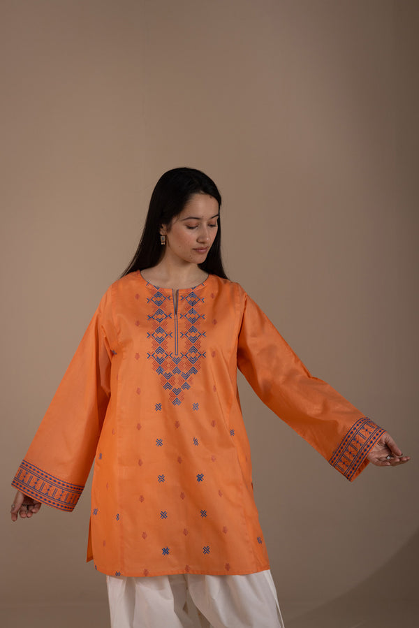 Lemon Blush Embroidered Kurti