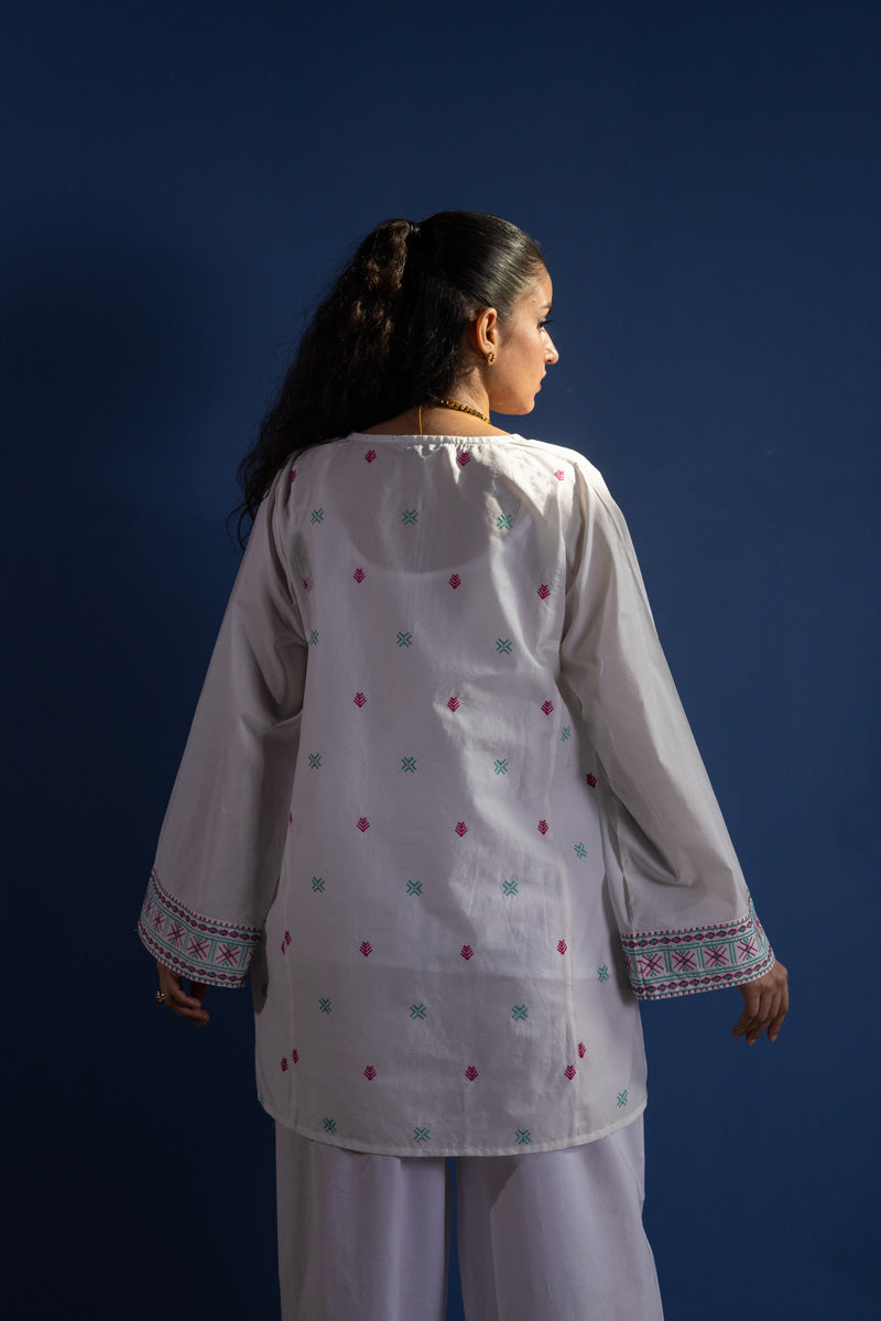 Lemon Blush Embroidered Kurti