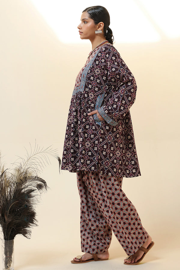 Ajrak Kahani Flared Set