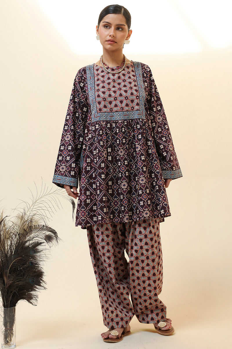 Ajrak Kahani Flared Set