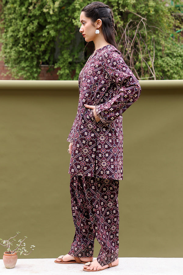 Printed Ajrak Farshi Set