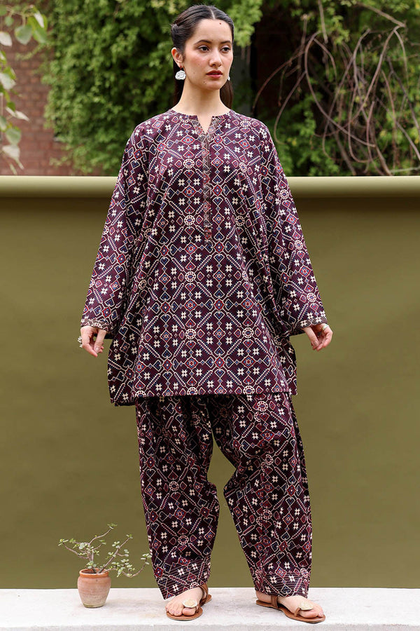 Printed Ajrak Farshi Set