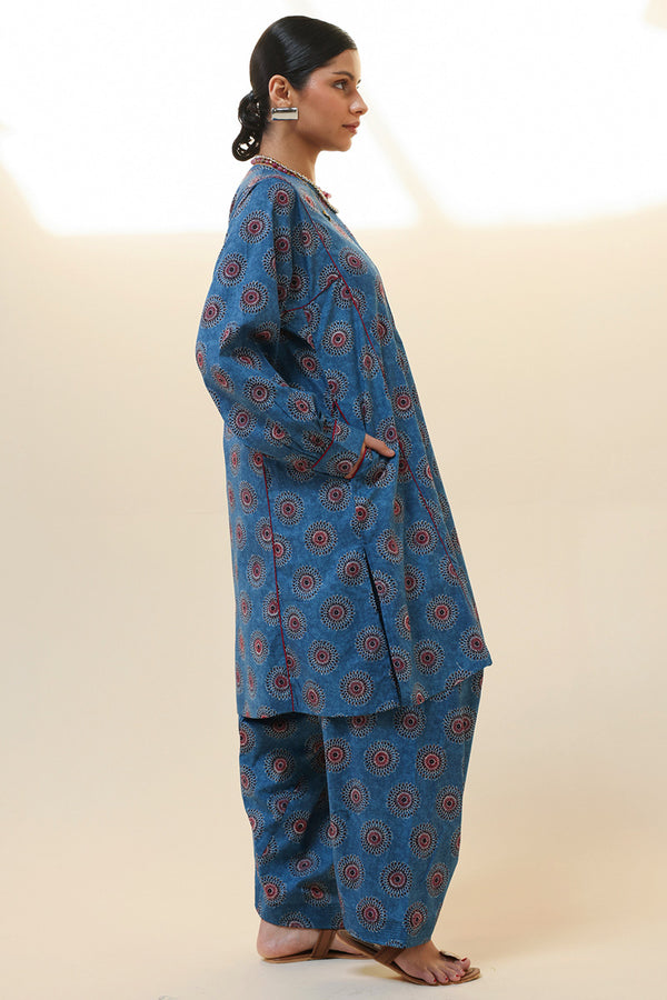 Ajrak Story Flared Set