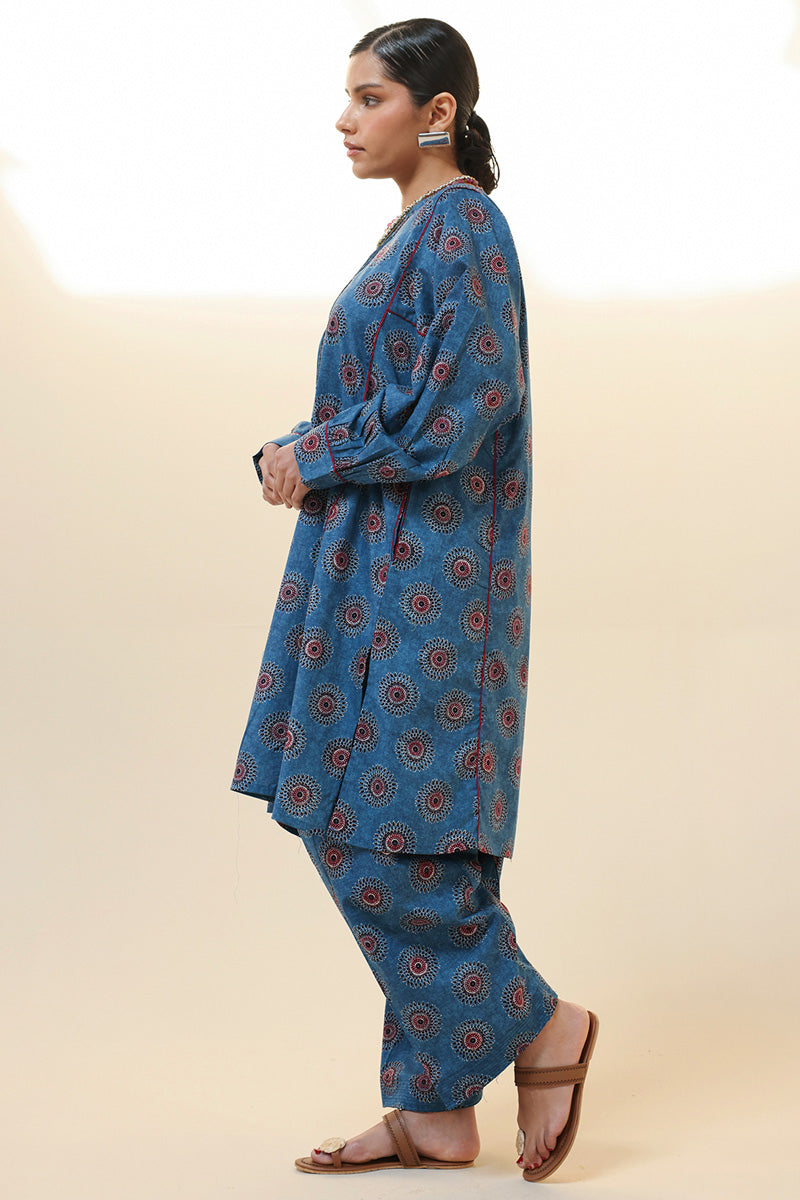 Ajrak Story Flared Set