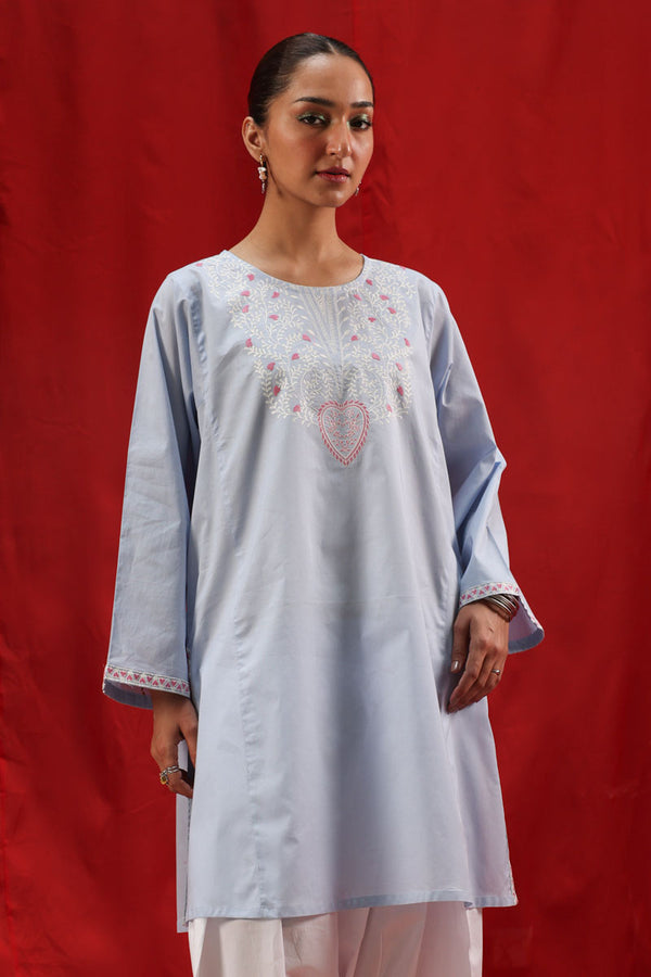 Soft Flora Embroidered Kurti