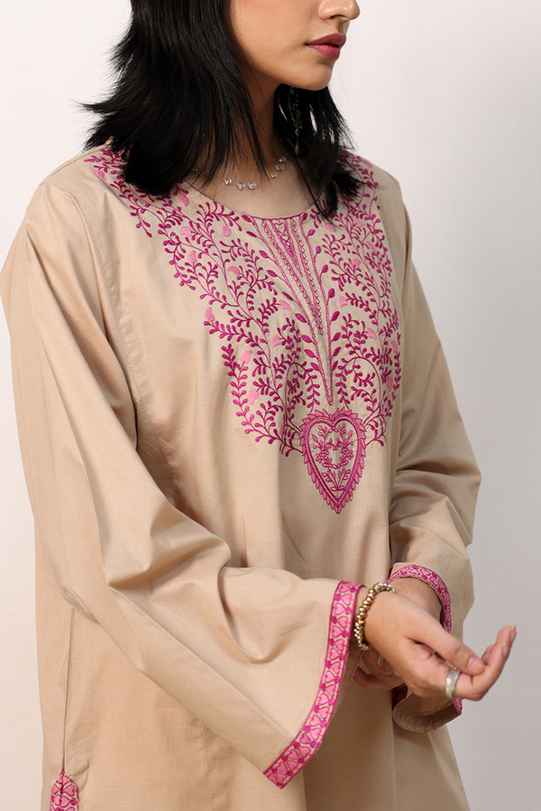 Soft Flora Embroidered Kurti