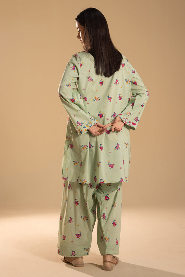 Printed Floral Farshi Set