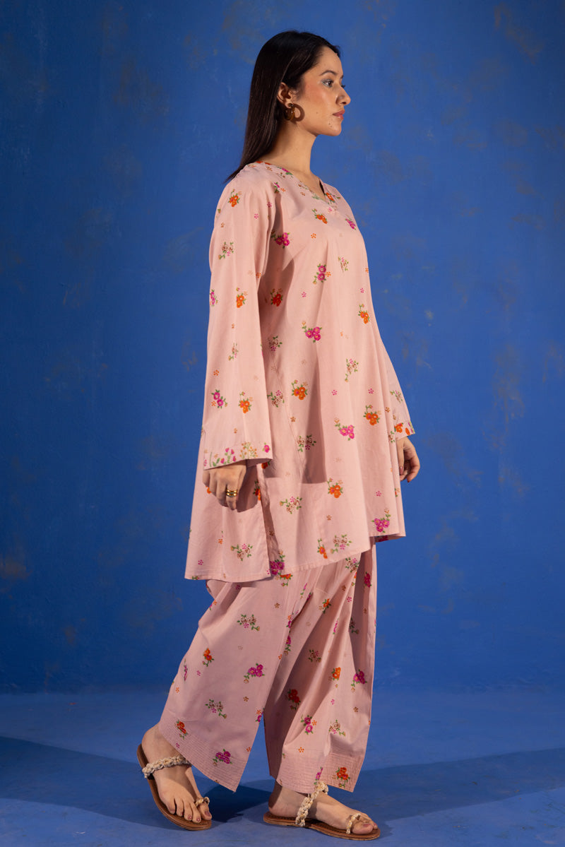 Printed Floral Farshi Set