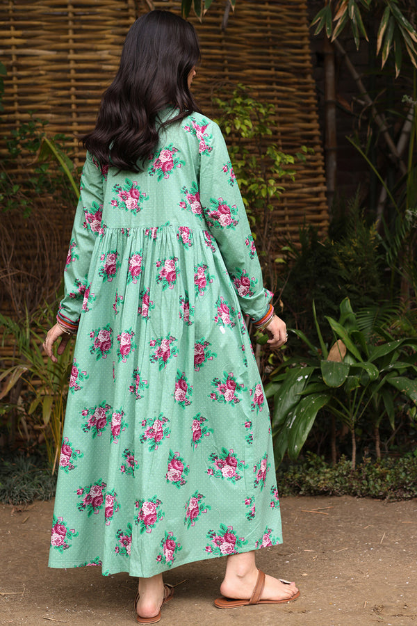 Printed Rosette Dress