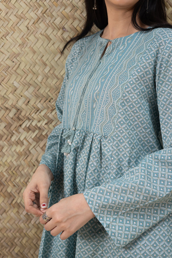 Shadow Stitch Flared Set