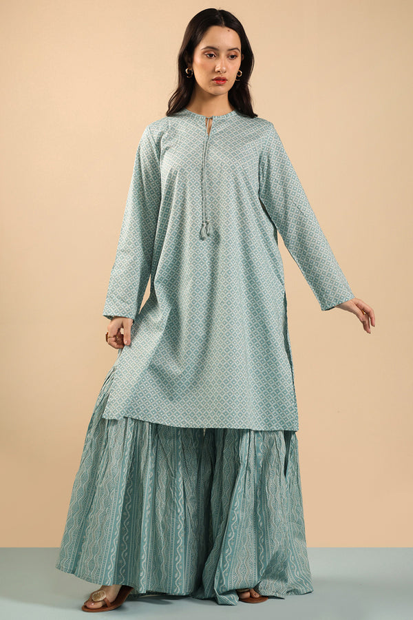 Shadow Stitch Gharara Set