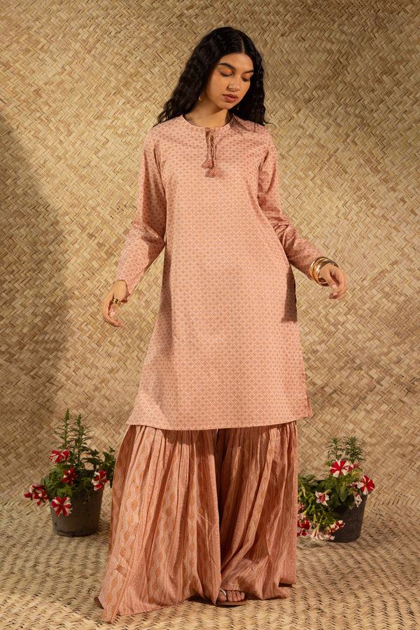 Shadow Stitch Gharara Set