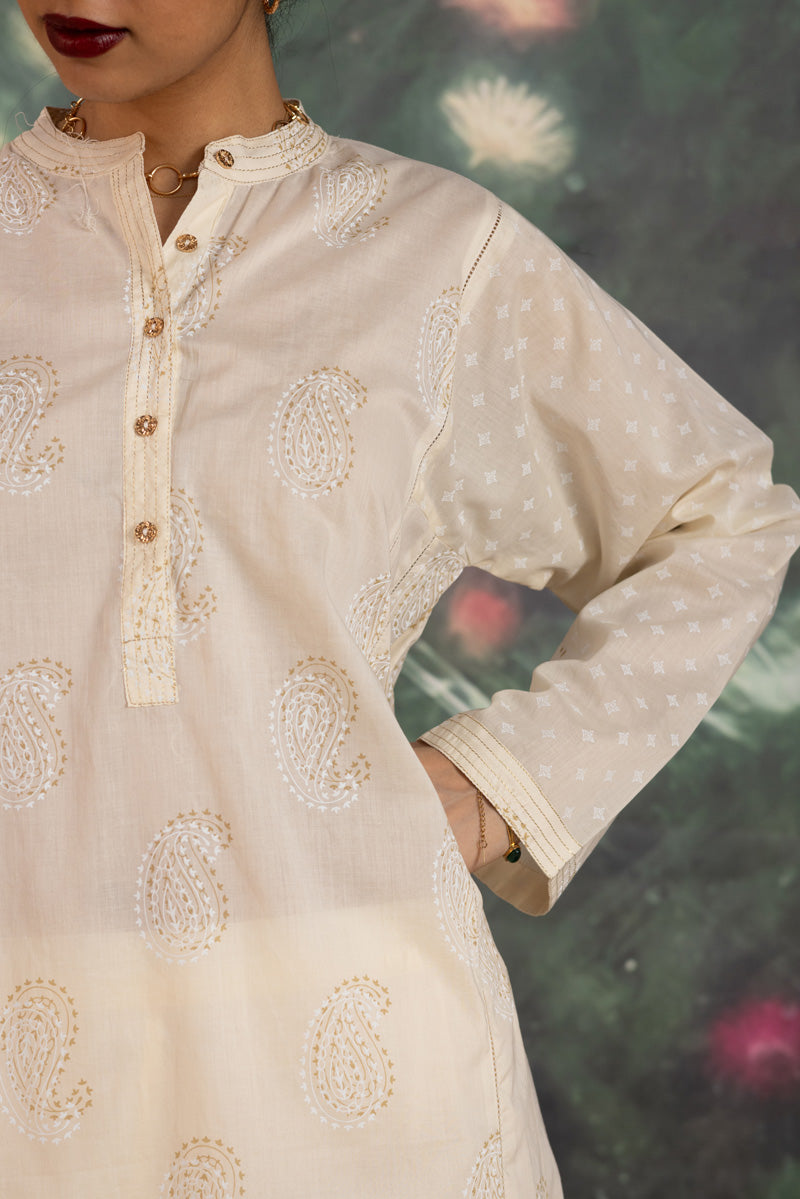Printed Chamak Flared Set