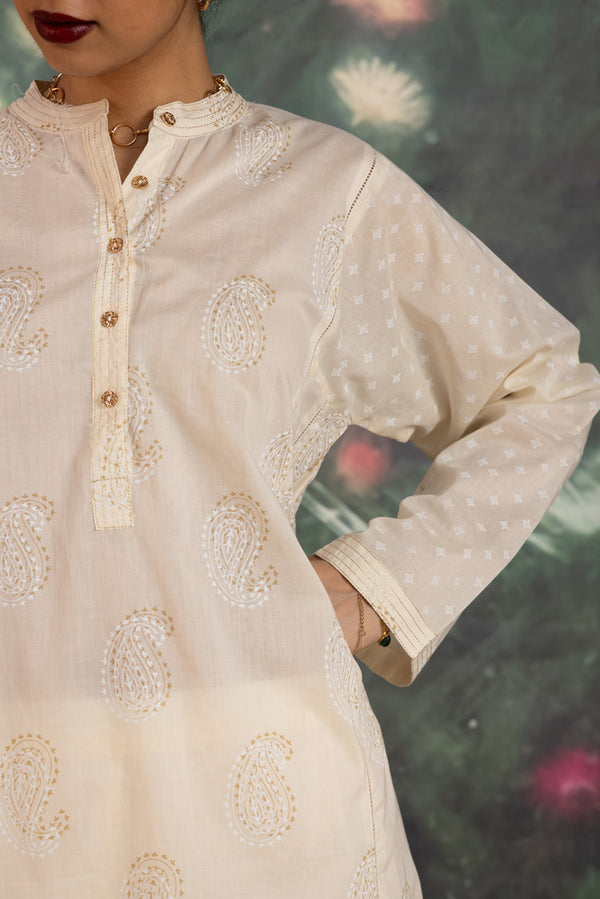 Printed Chamak Flared Set