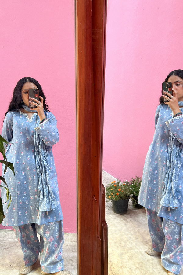 Gulistan Printed 3-Piece Suit