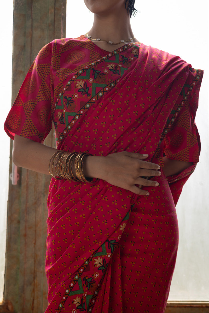 Boho Bandhani Saree