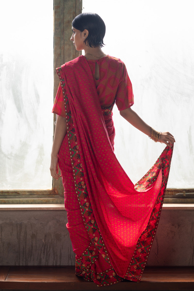 Boho Bandhani Saree
