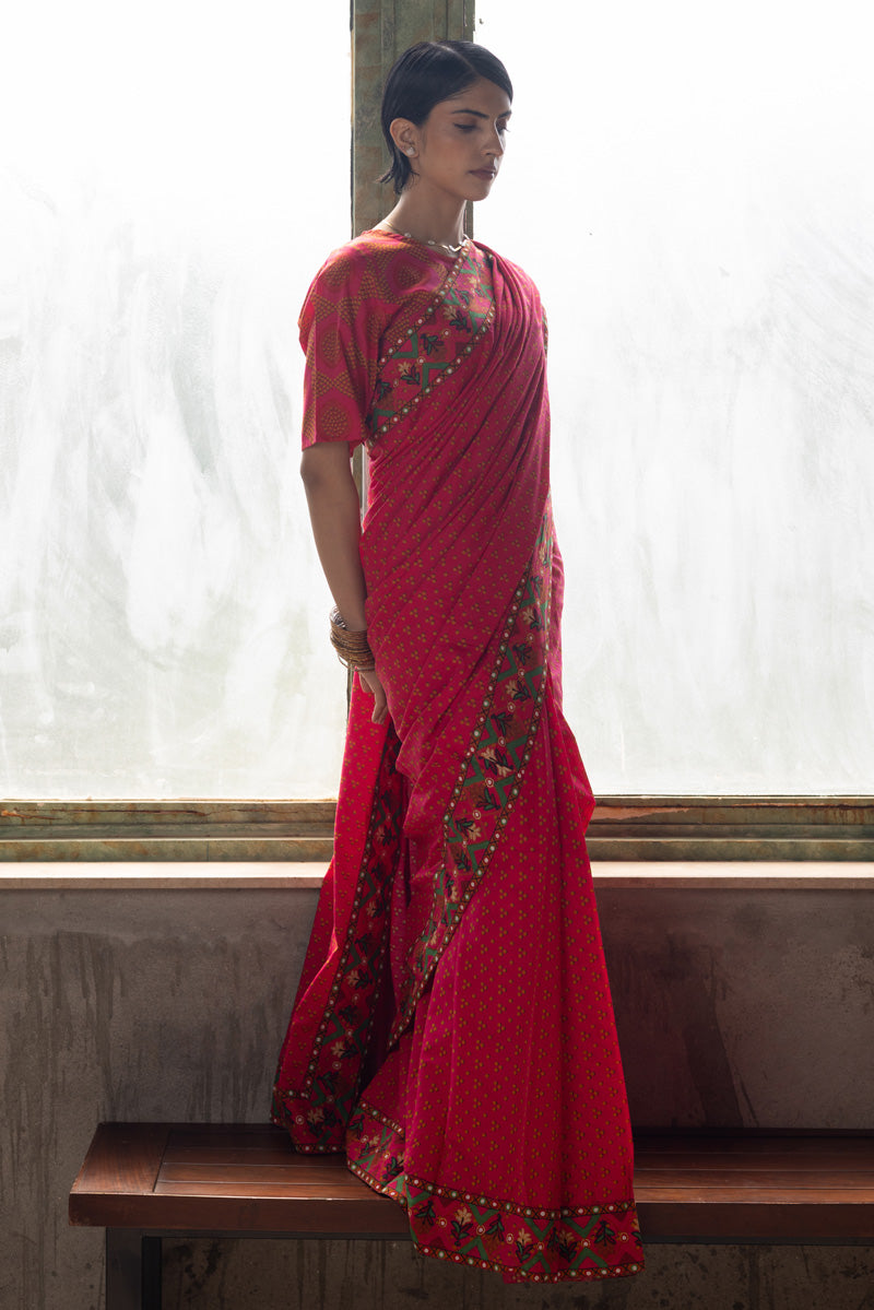 Boho Bandhani Saree