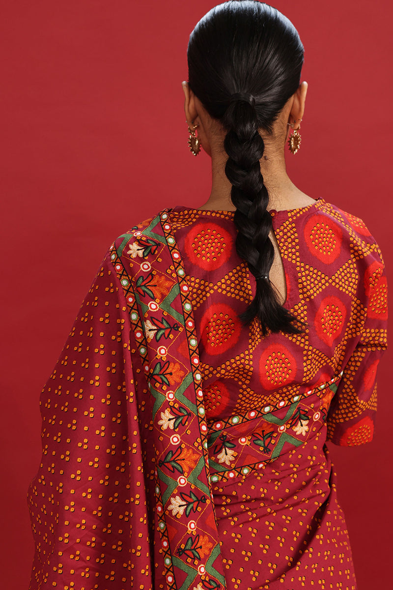 Boho Bandhani Saree