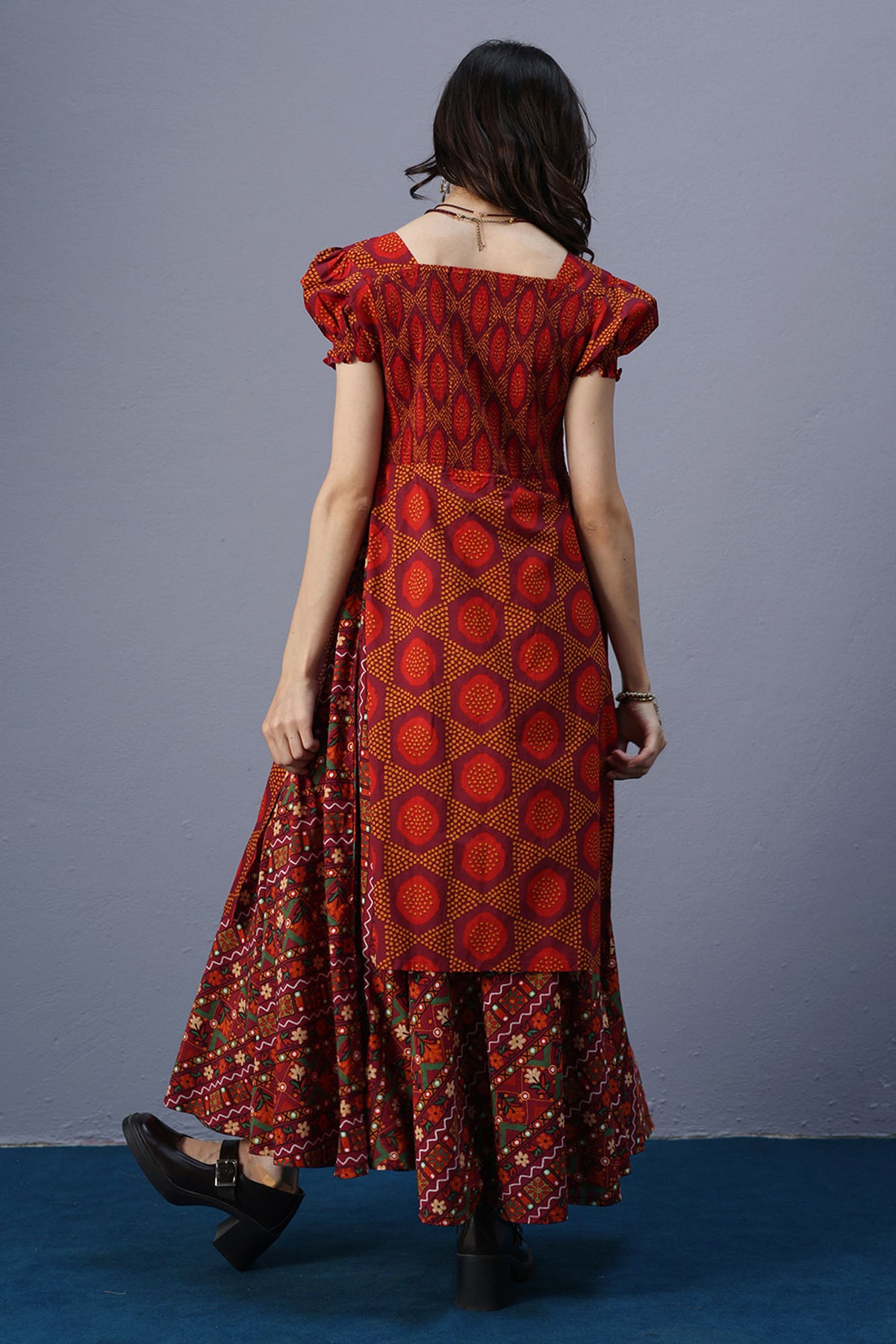 Printed Smocked Dress