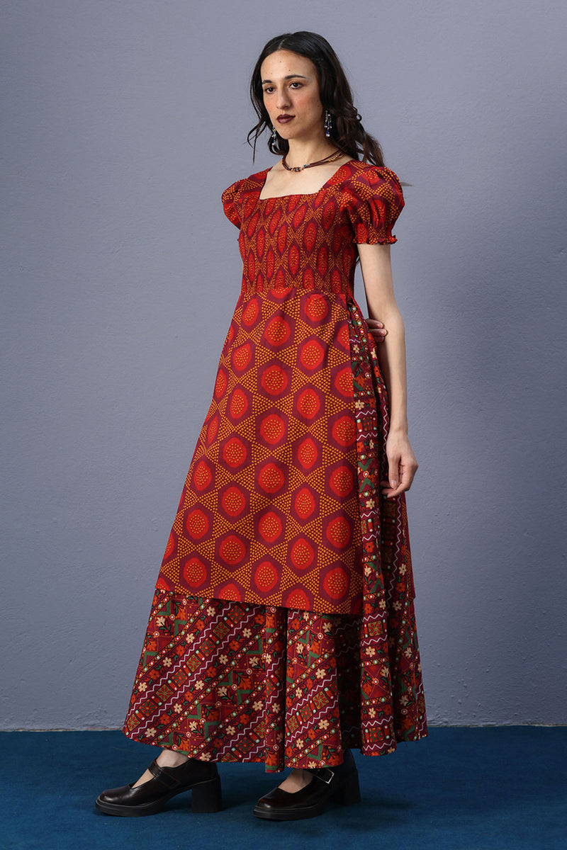 Printed Smocked Dress