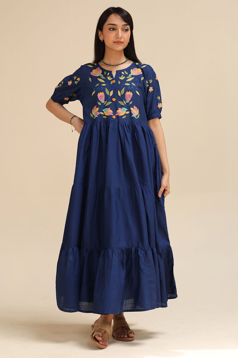 Phool Embroidered Tiered Set