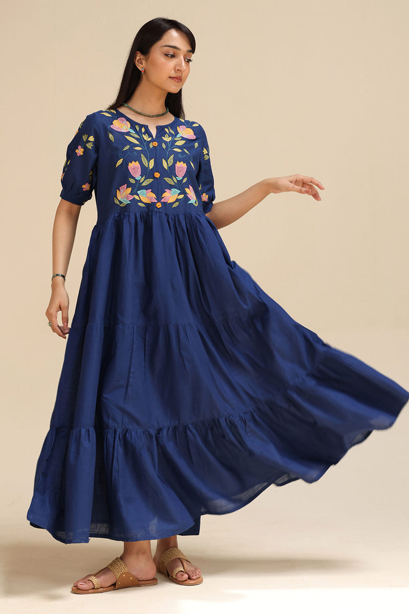 Phool Embroidered Tiered Set