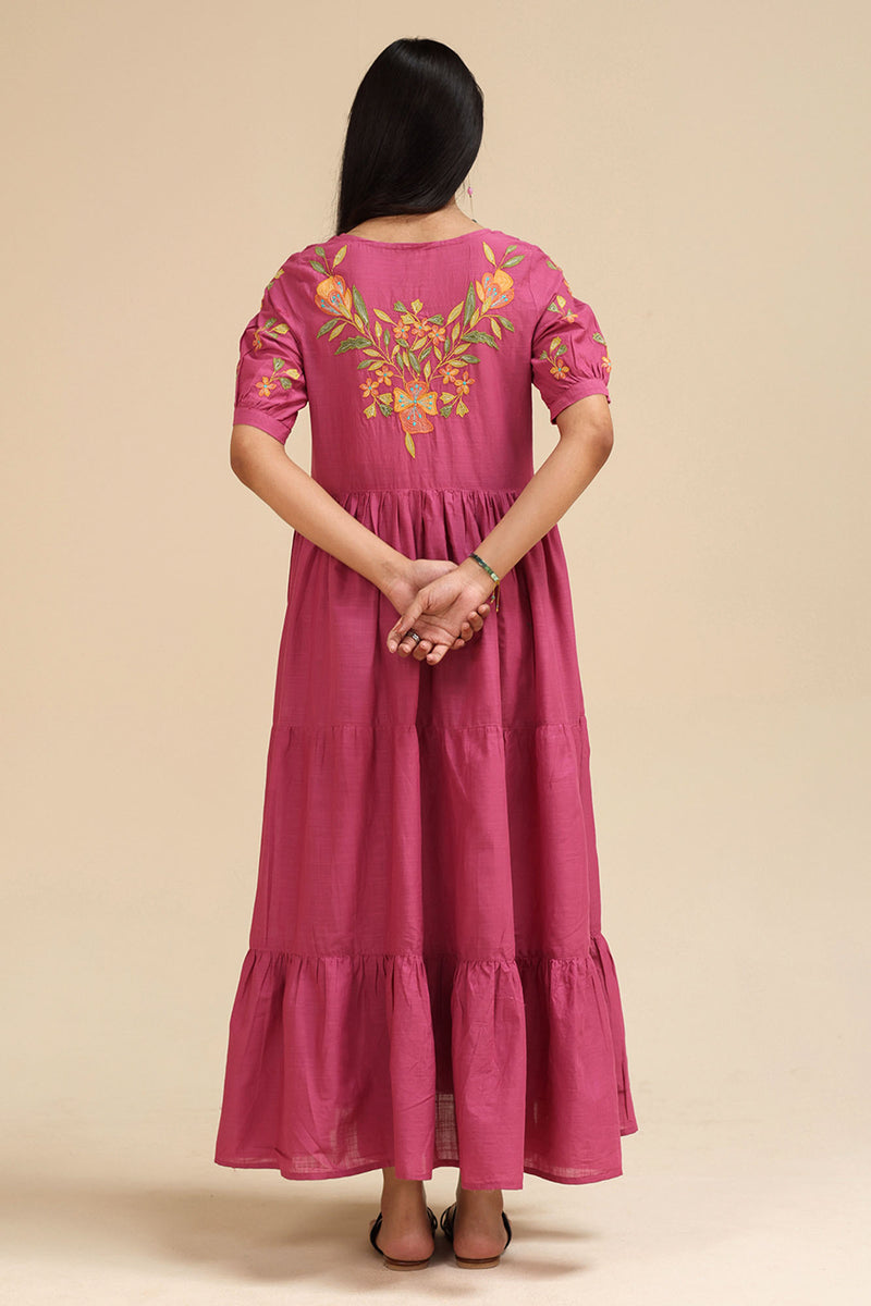 Phool Embroidered Tiered Set