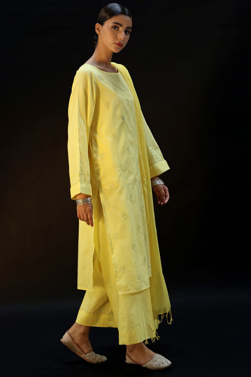 Chalk Embroidered Ensemble