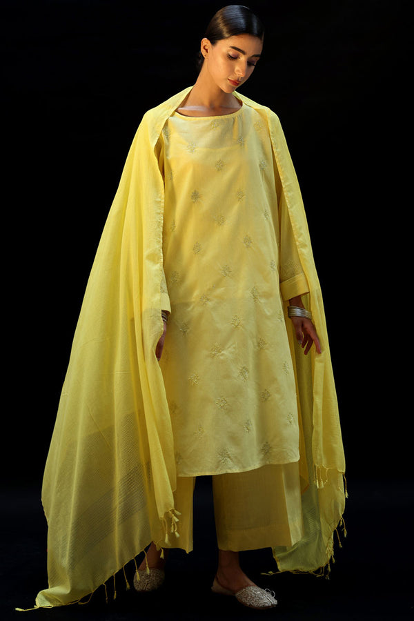 Chalk Embroidered Ensemble