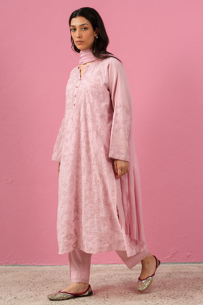Pink Whisper Embroidered Set