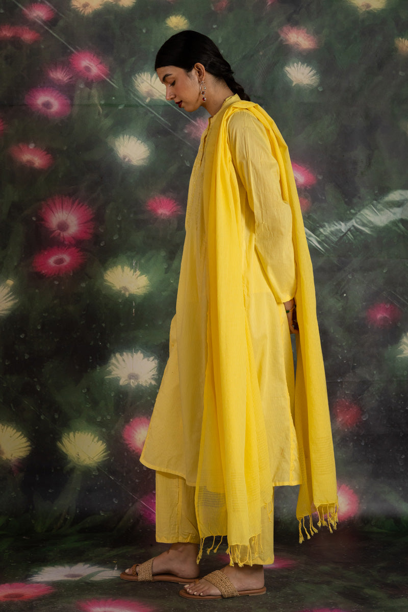 Embroidered Chalk Mehr Ensemble