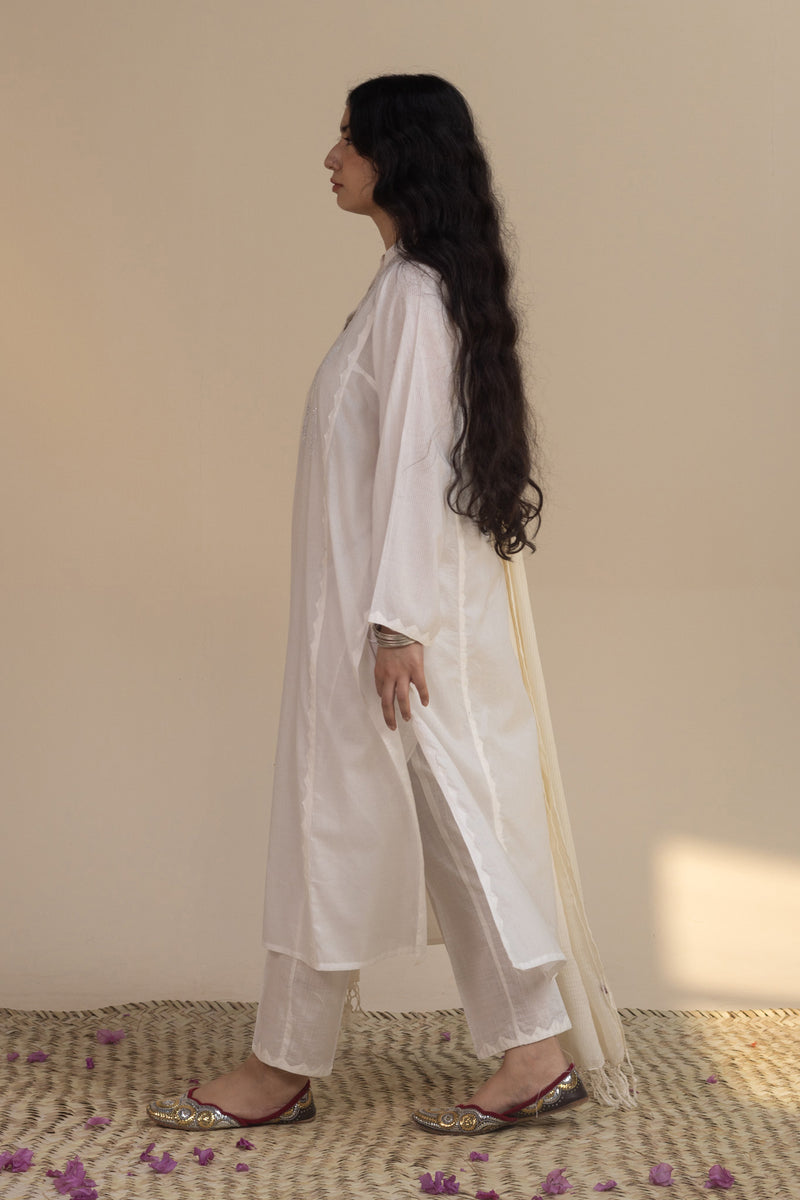 Embroidered Chalk Mehr Ensemble