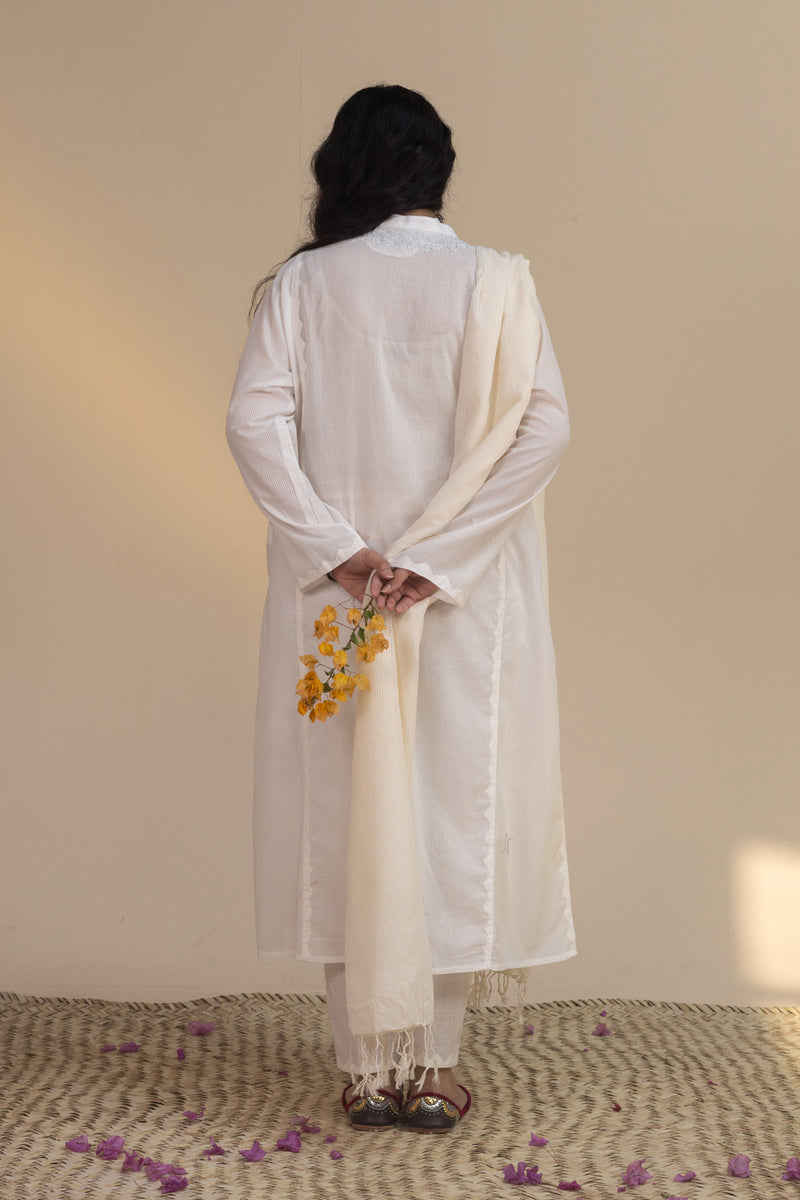 Embroidered Chalk Mehr Ensemble