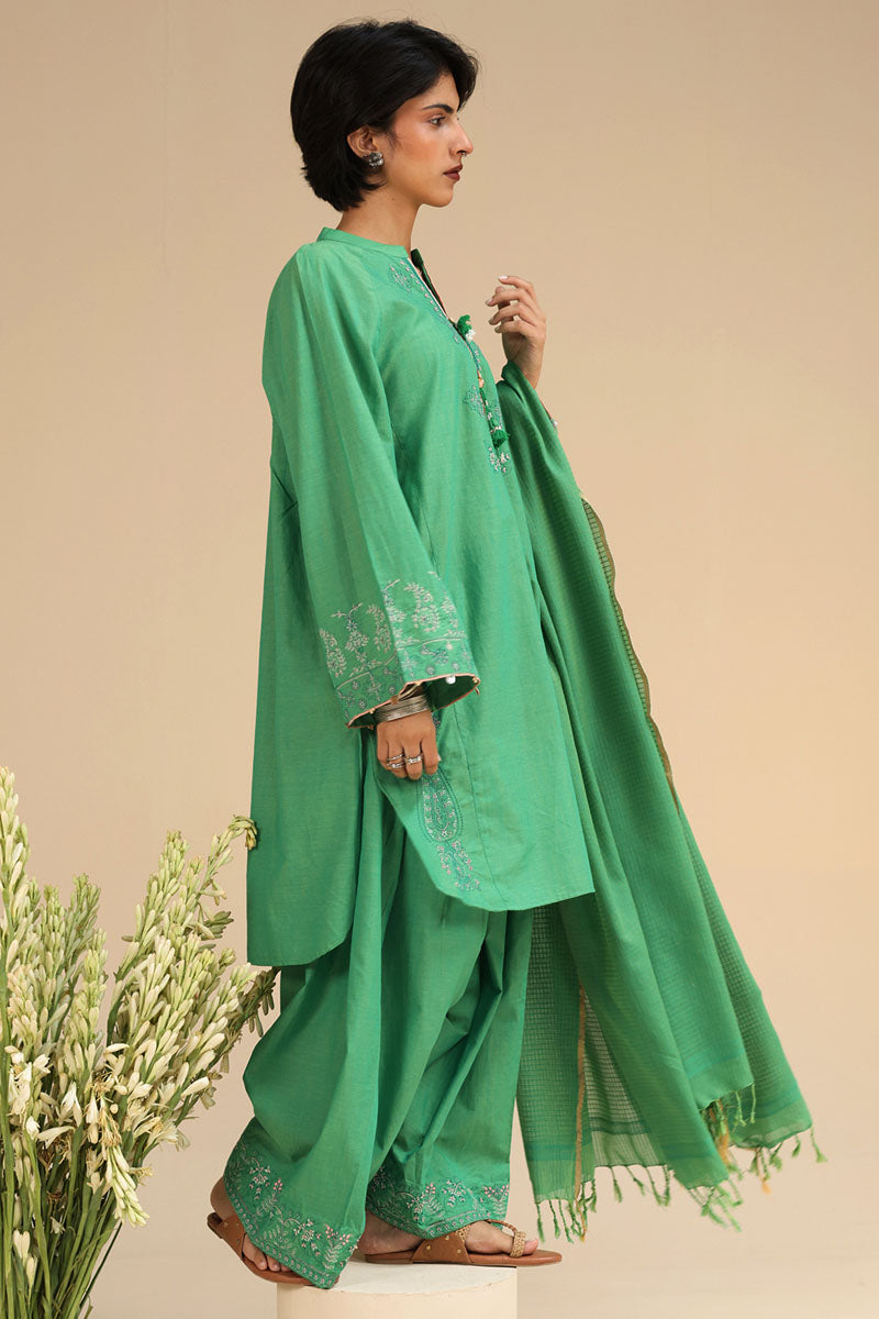 Mint Leaf Embroidered 3-Piece Suit
