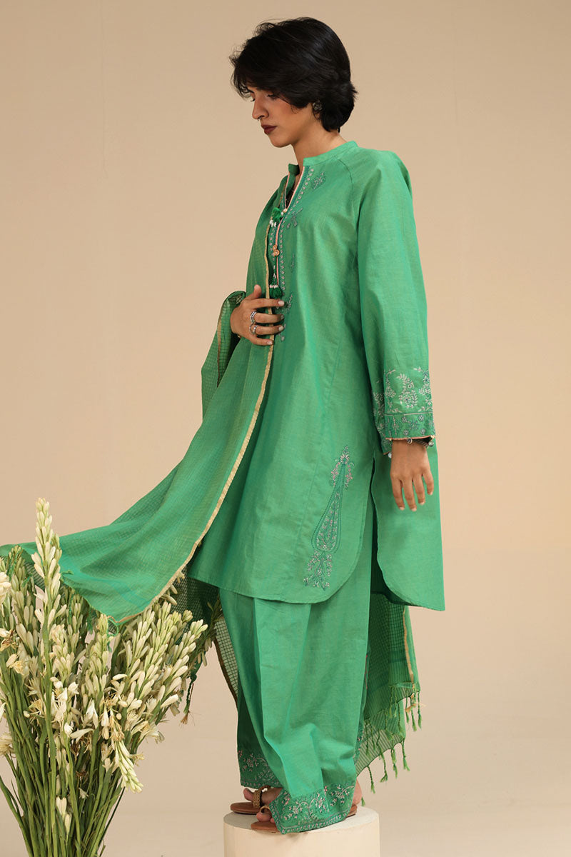 Mint Leaf Embroidered 3-Piece Suit