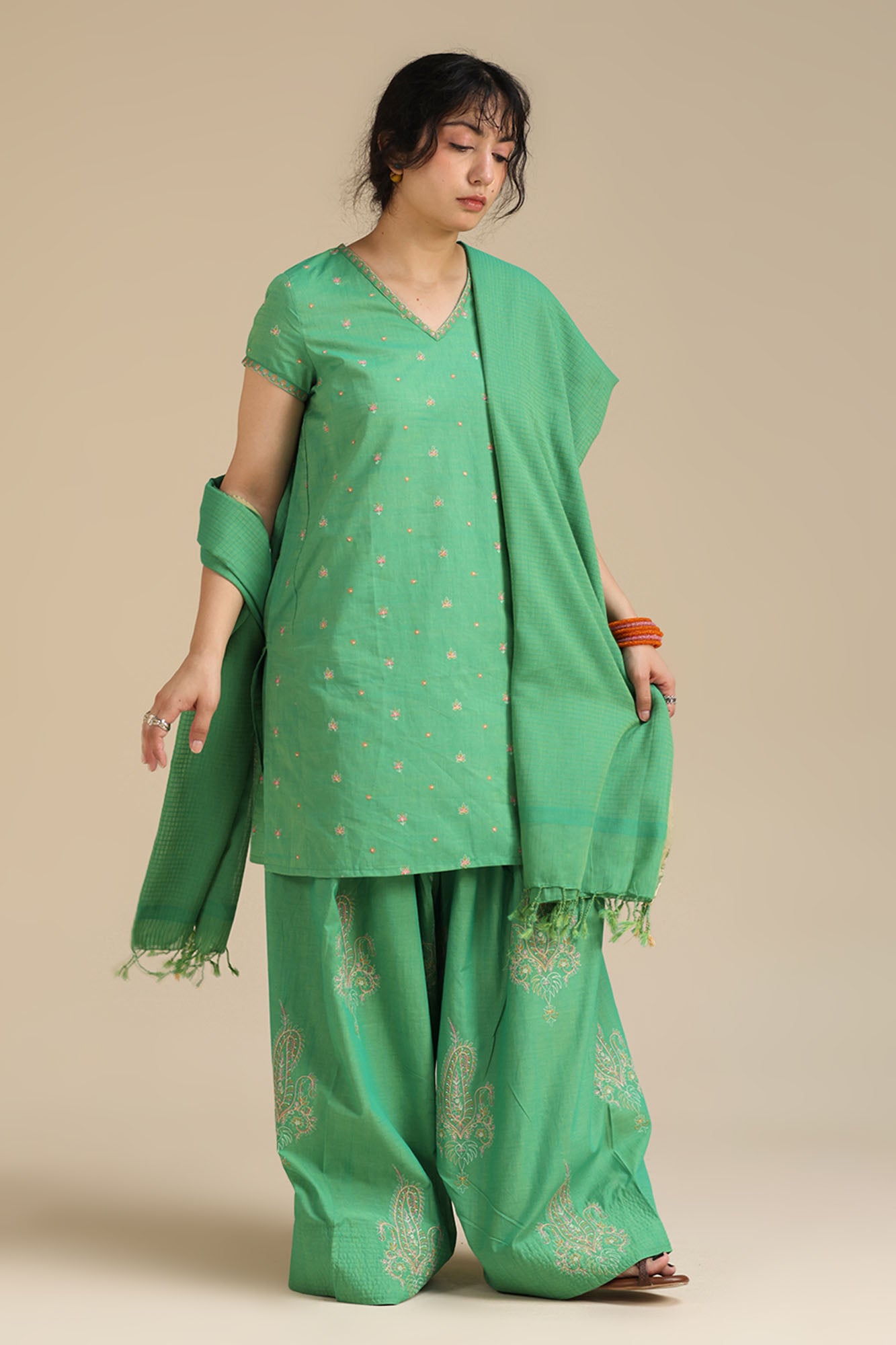 Gulnar Embroidered 3-Piece Suit