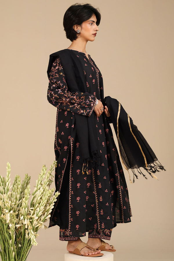 Moonflower Embroidered 3-Piece Ensemble