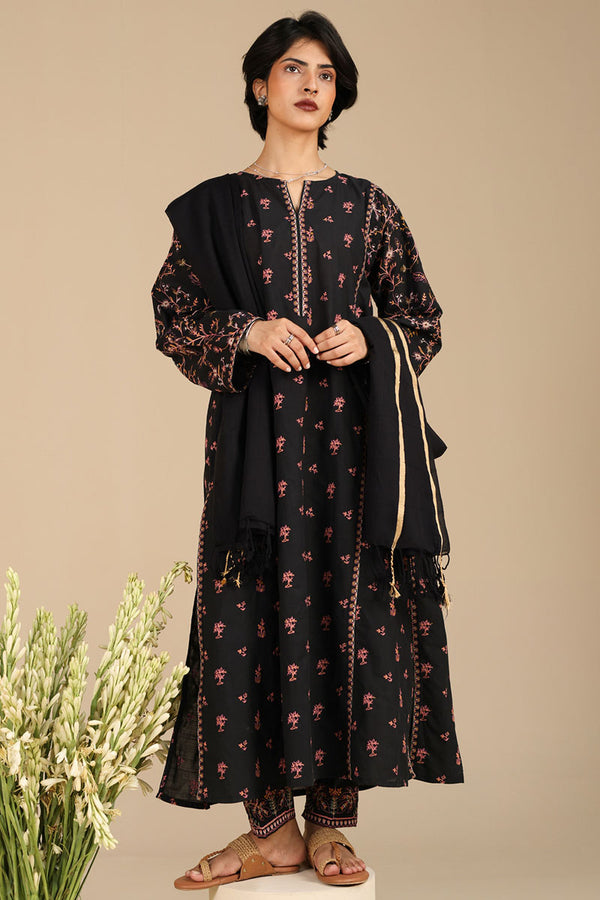 Moonflower Embroidered 3-Piece Ensemble
