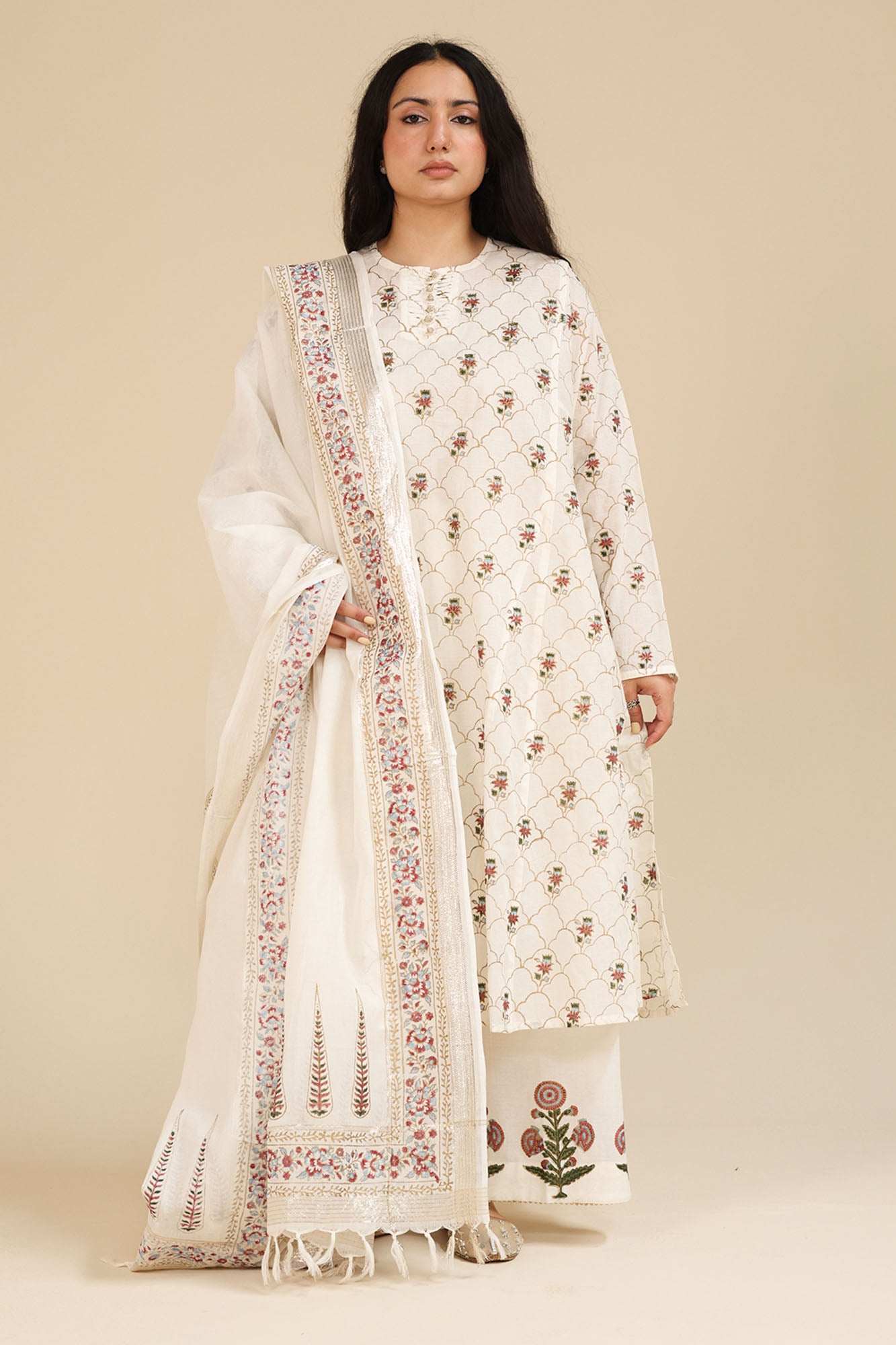 Hand-Block Printed Zareen Ensemble