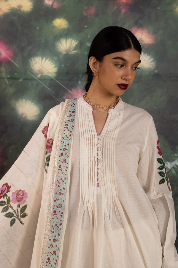Khas Gulab Block-Printed Ensemble