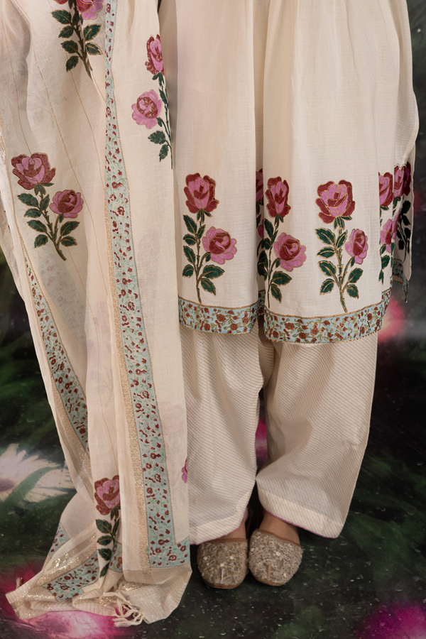Khas Gulab Block-Printed Ensemble