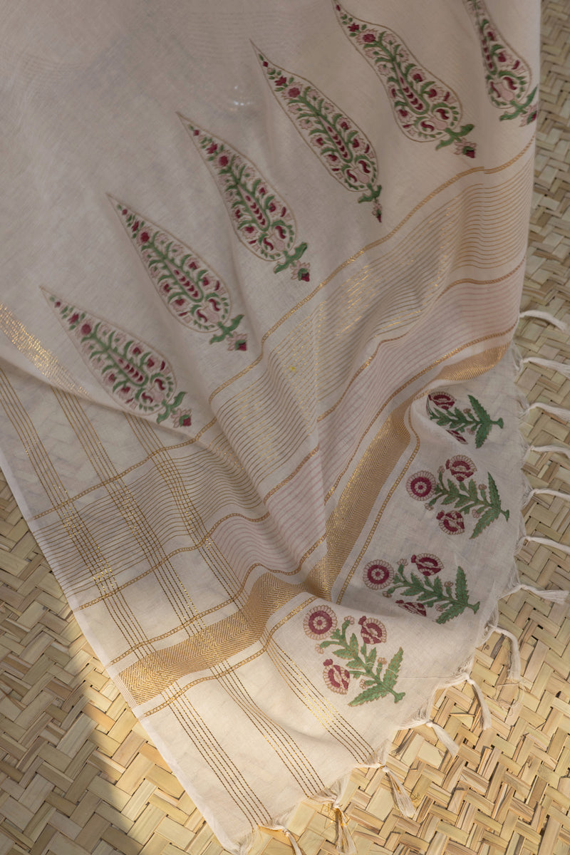 Gilded Hand Block Printed 3 Piece