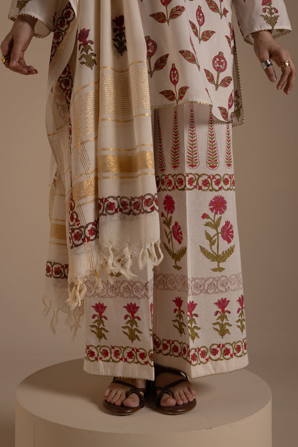 Gulbahar Block Printed 3-Piece Suit