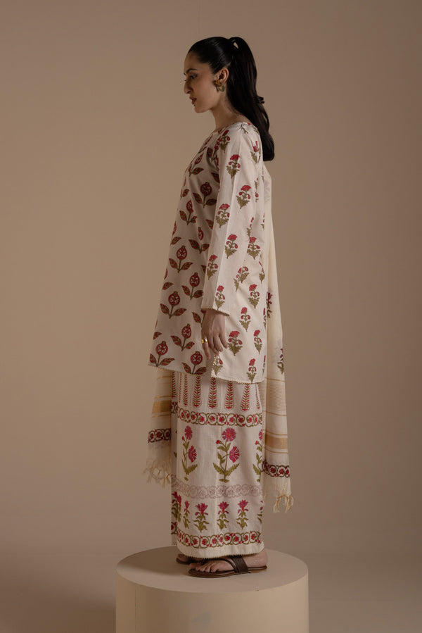 Gulbahar Block Printed 3-Piece Suit
