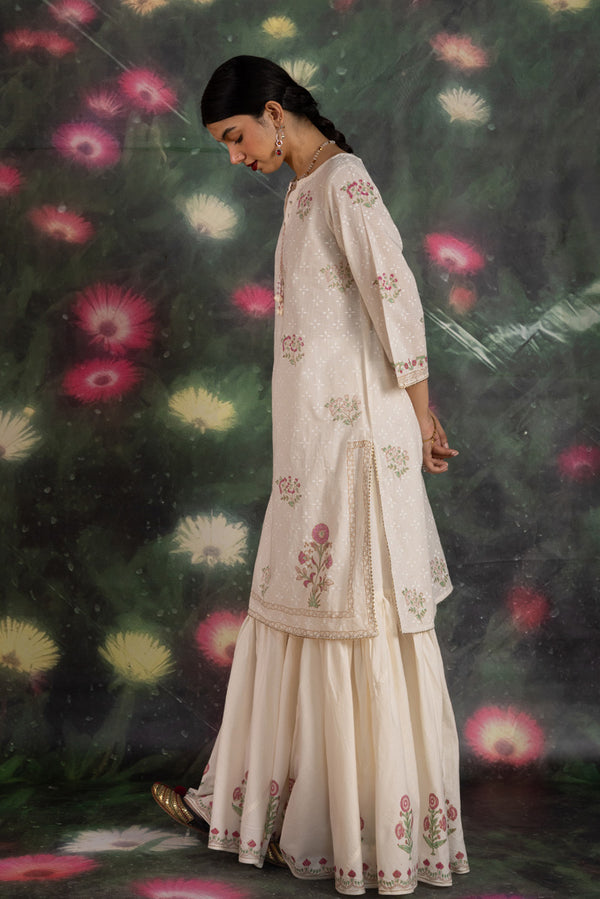Khas Block Printed Gharara Set