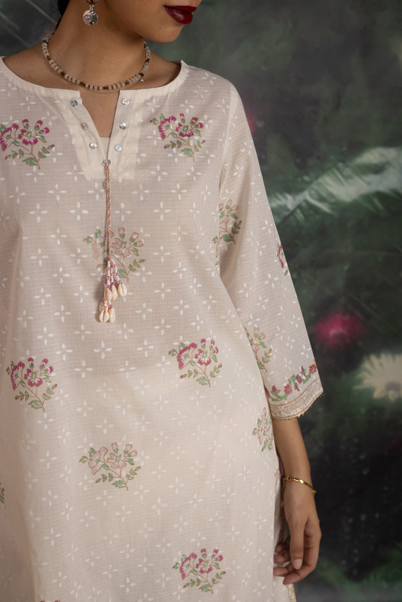 Khas Block Printed Gharara Set